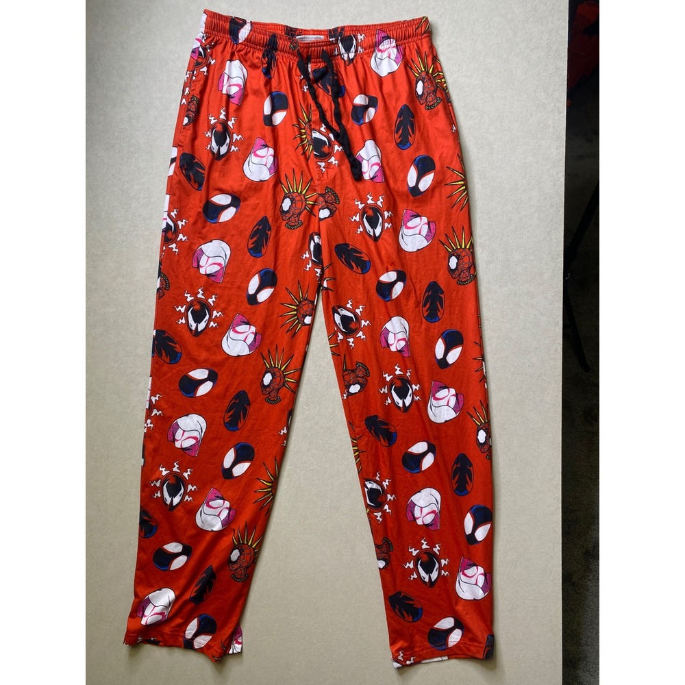Marvel Spider-Man Across the Spider-Verse Red Sleep Pants Mens XL Mask Print